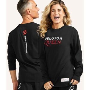 Peloton Black Long Sleeve Tee Casual Crew Neck